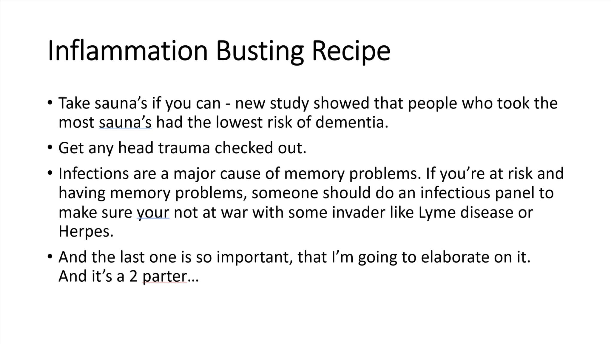 Inflammation busting recipe