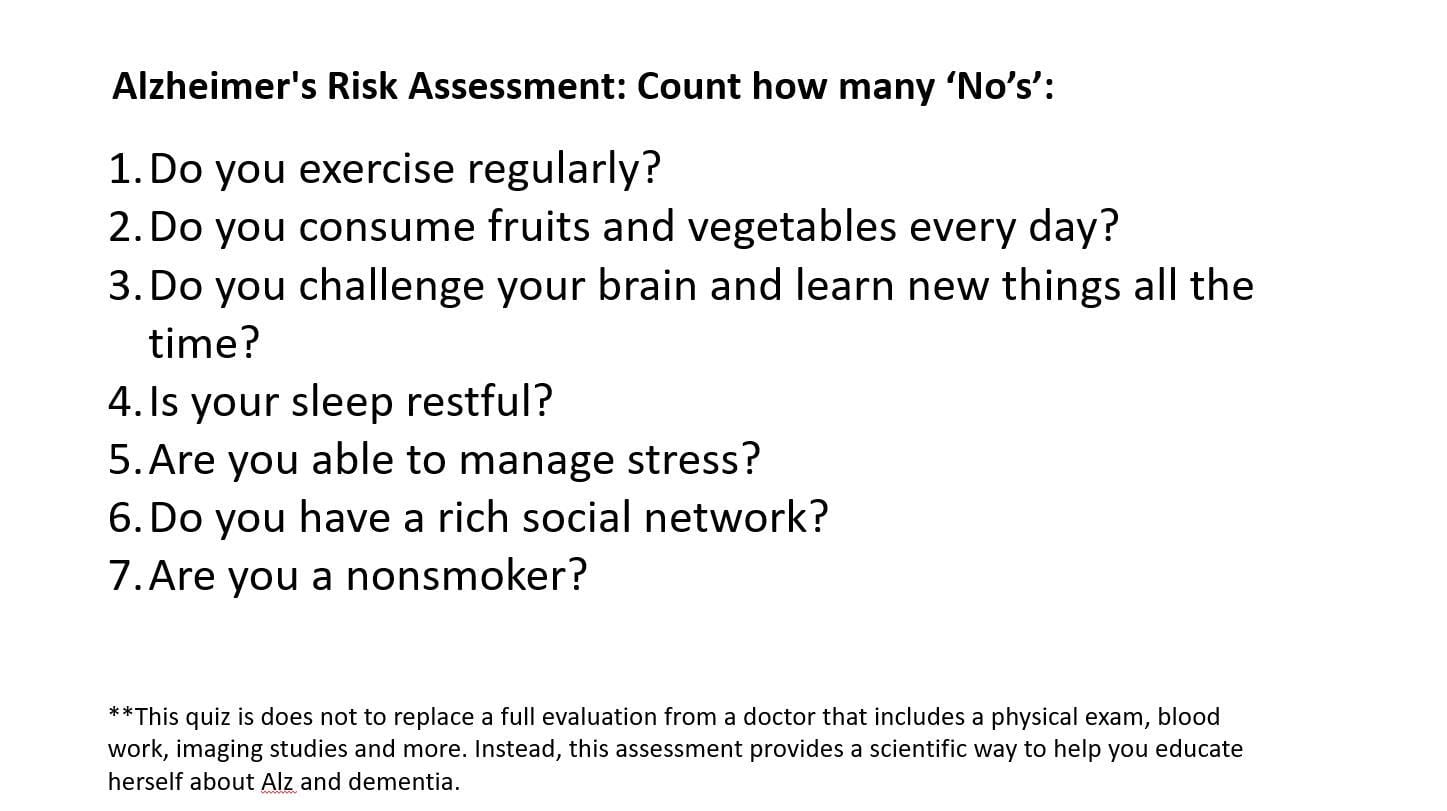 alz risk assessment - no assess no
